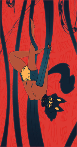 acrobatics black_body black_fur black_hair bright_light clothed clothing collar corpse_paint diaper female fur gas_mask hair industrial mask solo topless wearing_diaper wire fluff_pampz machine_girl machine_girl_girl animal_humanoid canid canid_humanoid canine canine_humanoid humanoid mammal mammal_humanoid wolf_humanoid absurd_res hi_res