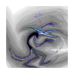 anthro black_clothing black_shirt black_t-shirt black_topwear blue_body blue_fur bottomwear clothing fur grey_background grey_bottomwear grey_clothing grey_pants male pants shirt simple_background smile solo t-shirt toony topwear demensa emil_(demensa) canid canine canis coyote domestic_dog hybrid mammal 1:1 2019 digital_media_(artwork) full-length_portrait hi_res pixel_(artwork) portrait
