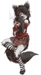 alternative_fashion anthro anthrofied black_hair breasts cigarette female hair j-fashion pokemorph punk quadruped smoking solo tail visual_kei mitsukuni nintendo pokemon shadoweon generation_3_pokemon mammal mightyena pokemon_(species)