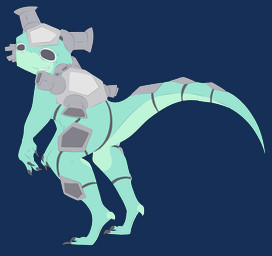 4_fingers alternate_species ambiguous_gender anthro armor biped claws digitigrade feet finger_claws fingers green_body green_tail grey_eyes gun heel_claw looking_back monotone_body mostly_nude ranged_weapon smile solo standing tail teeth three-quarter_view toe_claws weapon weapon_on_back kaffaswife arras.io ragnarok_(arras.io) dinosaur dromaeosaurid prehistoric_species reptile saurischian scalie theropod 2025 alpha_channel digital_drawing_(artwork) digital_media_(artwork) hi_res