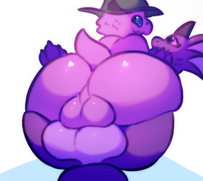 3_toes animal_genitalia anthro ass_to_ass backsack ball_size_difference ball_squish balls balls_touching big_balls big_butt blue_eyes bubble_butt butt butt_stack claws clothing cuddling duo feet femboy frill_(anatomy) genitals hat headgear headwear horn huge_balls male male/male membrane_(anatomy) membranous_frill presenting purple_balls purple_body shortstack shortstack_male squish stack thick_thighs toe_claws toes wide_hips fatal_dx mythology mulvan_treehugger plum_(plumbold) dragon kobold lizard mythological_creature mythological_scalie reptile scalie 2022 digital_media_(artwork) hi_res
