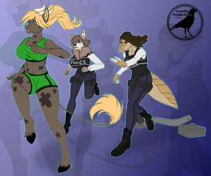 anthro claws clothing curvy_figure destruction dreadlocks female group hair hooves horn police tight_clothing winter_locklear workout_clothing crowflyproductions european_mythology greek_mythology mythology amy_olara-okello heather_auchland beef_cattle belgian_blue bovid bovine canid canine canis domestic_dog husky mammal minotaur nordic_sled_dog pangolin spitz 6:5