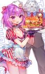 adolescent anthro beverage burger clothed clothing drinking_straw duo female food fully_clothed human_focus looking_at_viewer male milkshake not_furry_focus smile waiter young nekoremon fate_(series) type-moon caster_helena_blavatsky caster_thomas_edison felid human lion mammal pantherine hi_res