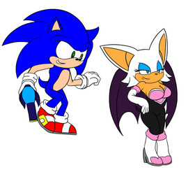 anthro clothed clothing duo electronics female half-closed_eyes hand_on_hip imminent_possession male narrowed_eyes oblivious ranged_weapon raygun simple_background smile smirk sneaking weapon white_background jen_foxworth sega sonic_the_hedgehog_(series) rouge_the_bat sonic_the_hedgehog bat eulipotyphlan hedgehog mammal 2025 colored hi_res