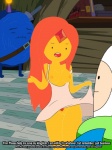 breasts cinnamon_bun clothing female fire food genitals group male nipples not_furry pastry pussy text distritohentai_(artist) adventure_time cartoon_network cinnamon_bun_(adventure_time) finn_the_human flame_princess candy_people_(at) elemental_creature fire_creature food_creature human humanoid living_cinnamon_bun living_pastry mammal