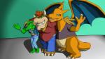 16:9 3_toes anthro belly bottomless bottomwear bowser bracelet charizard claws clothed clothing crossover digital_media_(artwork) donkey_kong_(series) dragon feet female feral generation_1_pokemon group hi_res horn jewelry koopa kremling madstarr12 male mario_bros membrane_(anatomy) membranous_wings mythological_creature mythological_scalie mythology nintendo orange_body orange_skin pants pokemon pokemon_(species) scalie shirt smile source_request spiked_bracelet spikes tail toes topwear unavailable_at_source widescreen wings