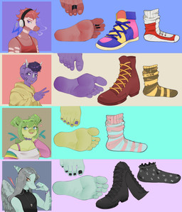 5_toes anthro black_nails black_toenails blep boots chart cigarette cigarette_in_mouth clothing colored_nails colored_toenails comparison digit_ring feet female foot_fetish foot_focus foot_lineup footwear gesture green_body green_scales grey_body grey_scales group hand_gesture heart_symbol hearts_around_head humanoid_feet jewelry laced_boots legwear nails necklace object_in_mouth pattern_clothing pattern_footwear pattern_legwear pattern_socks plantigrade purple_body purple_nails purple_scales red_body red_scales ring scales shoes smoking sneakers socks soles striped_clothing striped_footwear striped_socks stripes thigh_boots thigh_highs toe_ring toenails toes tongue tongue_out v_sign ceadraws goodbye_volcano_high ko_op_(game_developer) fang_(gvh) reed_(gvh) stella_(gvh) trish_(gvh) ceratopsian ceratopsid chasmosaurine dinosaur dromaeosaurid marginocephalian ornithischian prehistoric_species pterosaur reptile saurischian scalie stegosaurian stegosaurus theropod thyreophoran triceratops velociraptor 2025 absurd_res hi_res huge_filesize superabsurd_res nonbinary_(lore)