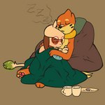 bedding blanket cuddling duo female feral male male/female sleeping sleeping_together mr.smile nintendo pokemon kai_(mr.smile) mimi_(mr.smile) buizel generation_2_pokemon generation_4_pokemon pokemon_(species) smeargle 1:1 hi_res