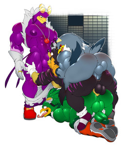 abs anal anal_penetration anthro anus balls barazoku biceps boots bottomwear bottomwear_down butt clothed clothing crossgender eyewear eyewear_on_head fellatio footwear foursome ftm_crossgender ftm_transformation gender_transformation genitals glans gloves green_body grey_body group group_sex handwear male male/male muscular muscular_anthro muscular_male navel nipples nude nude_anthro nude_male oral orgy pants pants_down partially_clothed pecs penetration penile penile_penetration penis penis_in_ass purple_body ring sex shoes sunglasses sunglasses_on_head transformation tailverknk sega sonic_riders sonic_the_hedgehog_(series) jet_the_hawk storm_the_albatross thomas_wolfon wave_the_swallow accipitrid accipitriform albatross avian bird eulipotyphlan hedgehog hirundinid mammal oscine passerine procellariiform swallow_(bird) absurd_res hi_res