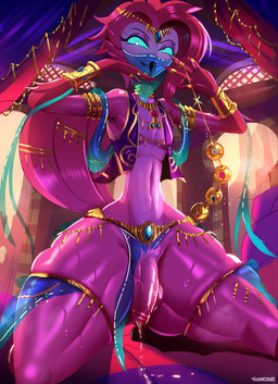anal anal_bead_pull anal_beads anal_beads_in_ass anal_penetration anthro belly_dancer belly_dancing big_butt bodily_fluids bubble_butt butt buttplug demon_owl dripping foreskin genital_fluids genitals glistening glistening_body glistening_butt glowing glowing_eyes gold_(metal) gold_jewelry huge_butt inviting jewelry looking_pleasured male musk object_in_ass penetration penis plug_(sex_toy) precum precum_drip sex_toy sex_toy_in_ass sex_toy_insertion solo sweat sweaty_body sweaty_butt sweaty_legs teasing thick_thighs ichimoral hazbin_hotel hellaverse helluva_boss avian bird goetia owl absurd_res hi_res