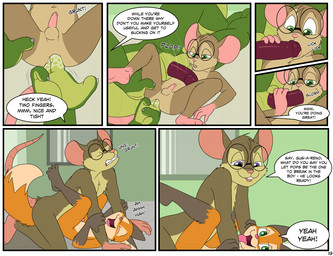 4_toes adult_on_young age_difference anal anal_fingering anal_penetration anthro anthro_on_anthro anthro_on_bottom anthro_on_top anthro_penetrated anthro_penetrating anthro_penetrating_anthro anus ball_size_difference balls black_text buckteeth countershading dialogue duo erection eyes_closed eyewear eyewear_only feet fellatio fingering fingering_partner foursome fur genitals glasses glasses_only gloves_(marking) green_body green_eyes green_scales group group_sex hand_on_penis inside larger_male leg_markings licking looking_at_another looking_at_genitalia looking_at_penis lying male male/male male_on_bottom male_on_top male_penetrated male_penetrating male_penetrating_male markings multicolored_body multicolored_fur narrowed_eyes navel nude older_male on_back on_bottom on_side on_top onomatopoeia open_mouth oral oral_penetration orange_body orange_fur orange_tail penetration penile penile_penetration penis penis_grab penis_in_ass penis_in_face penis_lick penis_size_difference perineum pink_hands pink_inner_ear pink_penis pink_tail pink_tongue pupils purple_eyes round_glasses scales sex size_difference smaller_male smaller_penetrated socks_(marking) sound_effects speech_bubble spread_legs spreading tail tan_body tan_fur tan_tail teeth text tight_fit toes tongue tongue_out wearing_glasses young young_anthro young_male younger_male younger_penetrated compfive clifton_catalina colby_catalina gus_the_gator kyle_cumberland alligator alligatorid canid canine crocodilian fox house_mouse mammal mouse murid murine red_fox reptile rodent scalie true_fox comic english_text multiple_scenes father_(lore) parent_(lore)