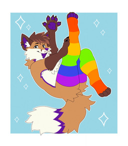4_toes anthro big_tail blue_background brown_body brown_fur clothed clothing dipstick_tail ear_piercing feet femboy fur legwear legwear_only lgbt_pride looking_at_viewer lying male markings mostly_nude multicolored_clothing multicolored_legwear multicolored_thigh_highs on_back open_mouth orange_body orange_fur partially_clothed piercing pride_colors purple_body purple_fur purple_tongue rainbow_clothing rainbow_legwear rainbow_thigh_highs simple_background smile solo tail tail_markings thigh_highs thigh_highs_only toes tongue white_background white_body white_fur snowflake-sage mochafox_(itsmochafox) canid canine fox mammal red_fox true_fox absurd_res hi_res