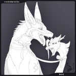 ambiguous_gender duo feral imminent_vore open_mouth vore judasyfox mythology voretober dragon mythological_creature mythological_scalie rexouium scalie 1:1 absurd_res hi_res