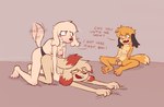 chastity_device cuckold female female/female group humiliation male mocking trio seabaskspice july_(hotterthanjuly) luna_(seabaskspice) canid canine mammal hi_res