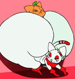anthro big_butt bottom_heavy butt butt_smother duo eyeliner female food for_a_head fur green_sclera holidays huge_butt huge_hips huge_thighs hyper hyper_butt hyper_hips hyper_thighs makeup male male/female red_fluff smothering smug_face thick_thighs white_body white_fur wide_hips nyottrying christmas halloween junipurr pumkat domestic_cat elemental_creature felid feline felis food_creature mammal object_head 2025 digital_media_(artwork)