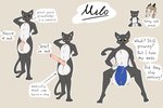 anthro aroused balls barely_contained big_balls big_penis black_body black_fur black_horn blue_clothing blue_underwear blush brown_hair cheek_tuft chest_tuft clothing duo erection facial_tuft female flaccid fur genitals hair heterochromia horn huge_balls huge_penis humanoid_genitalia humanoid_penis hyper hyper_balls hyper_genitalia hyper_penis implied_penis_expansion long_ears looking_away male male_focus measurements nude penis plushie red_cheeks short_hair shy simple_background sitting speech_bubble standing text tuft underwear vein white_body white_fur yellow_eyes trwawynt1 maya_(trwawynt1) milo_(trwawynt1) bovid caprine felid feline goat mammal 3:2 english_text