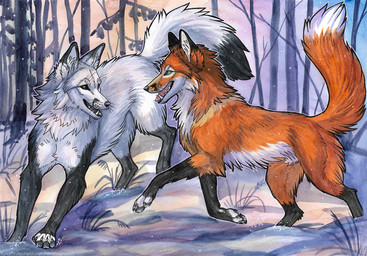 ambiguous_feral ambiguous_gender animal_genitalia black_body black_eyes black_fur black_nose black_pawpads black_tail cheek_tuft chest_tuft dipstick_ears dipstick_tail duo ear_markings facial_tuft fangs feral fur genitals glistening glistening_eyes grass green_eyes inner_ear_fluff leg_tuft male male_feral markings multicolored_ears neck_tuft open_mouth orange_body orange_fur outside pawpads pink_tongue plant playful red_tail sheath tail tail_markings teeth text tongue tree tuft whiskers white_body white_fur white_inner_ear_fluff white_sheath white_tail heatherwolf canid canine fox mammal red_fox true_fox url