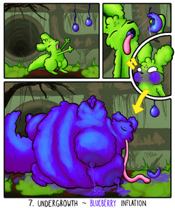 animal_genitalia anthro areola arms_out balls belly belly_expansion big_areola big_belly big_breasts bite_taken blue_body blue_fruit_(rain_world) blueberry_inflation bodily_fluids body_inflation breast_expansion breast_growth breasts directional_arrow eating eating_food emanata expansion eyelashes eyes_closed facial_markings fluffy fluffy_breasts fluffy_tail food forehead_markings fruit genitals green_body growth head_markings huge_areola huge_belly huge_breasts hyper hyper_belly hyper_breasts hyper_inflation immobile inflation juice lactating lactating_juice long_tongue lying male markings moss neck_rolls nipples obese on_side overweight overweight_male pipe plant puffed_cheeks reaching_out saliva saliva_string sheath solo surprised tail tongue tongue_out transformation turning_blue unusual_bodily_fluids unusual_lactation vines wide_eyed pincoosh rain_world videocult saint_(rain_world) slugcat 2026 comic digital_media_(artwork) hi_res sequence signature