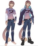 belt bottomwear clothed clothing denim denim_bottomwear denim_clothing dipstick_tail fashion footwear jacket jacket_on_shoulders jeans jewelry magic_user magician male markings necklace pants ring_(jewelry) shirt shoes simple_background solo tail tail_markings topwear white_background bastionshadowpaw animal_humanoid haplorhine humanoid mammal mammal_humanoid monkey primate primate_humanoid