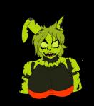 anthro big_breasts blood bodily_fluids breasts clothed clothing creepy crossgender exposed_breasts female looking_at_viewer machine mtf_crossgender partially_clothed solo teeth yellow_eyes theicedwolf five_nights_at_freddy's five_nights_at_freddy's_3 scottgames springtrap_(fnaf) animatronic lagomorph mammal robot alpha_channel hi_res