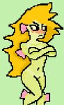 8-bit anthro blush breasts covering covering_breasts covering_self crossed_legs doctorpancake5356 embarrassed female hair nude red_hair solo suntan tan_line hopping_gills priscilla_anchorstream fish marine low_res