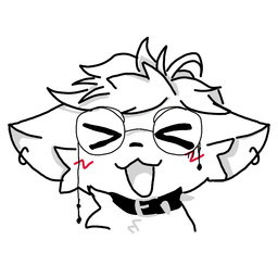 >_< anthro blush blush_lines cheek_tuft chest_tuft collar ear_piercing eyes_closed eyewear facial_tuft femboy fluffy fluffy_hair fur glasses hair male piercing solo spiked_collar spikes tuft wearing_glasses white_body white_fur white_hair alyzahdj boy_kisser_(meme) domestic_cat felid feline felis mammal 1:1 meme shaded