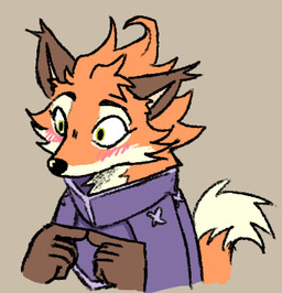anthro blush cloak clothed clothed_anthro clothed_female clothing ear_tuft female female_anthro fingers_together fur gloves_(marking) green_eyes hair index_to_index markings mouthless orange_body orange_fur simple_background solo tail tuft watamelyn dungeons_of_aether rivals_of_aether fleet_(dungeons_of_aether) canid canine fox mammal 2025 digital_media_(artwork) portrait