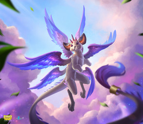 6_wings accessory ambiguous_gender cloud day feathered_wings feathers feet feral flying fur furgonomics horn leaf long_tail multi_wing outside purple_body purple_feathers smile solo tail tail_accessory talons toes white_body white_fur wings petrinda_wiyugo arcane_tinmen dragon_shield mythology dragon hybrid mammal mythological_creature mythological_scalie rodent scalie 2025 absurd_res digital_media_(artwork) hi_res