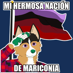 anthro black_body black_fur flag flag_(object) flannel fur gesture green_pawpads homophobic_slur outline pawpads salute solo tan_body tan_fur text transspecies_pride_colors white_outline martin_shep martin_schaefer border_collie canid canine canis collie domestic_dog german_shepherd herding_dog mammal pastoral_dog sheepdog 1:1 alpha_channel digital_media_(artwork) impact_(font) spanish_description spanish_text translated