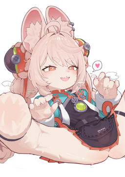 accessory anklet anthro anus barely_visible_genitalia barely_visible_vulva blush braided_hair claws clothed clothing dress ear_piercing eyebrow_through_hair eyebrows female female_anthro finger_claws fur genitals hair hair_accessory hair_ribbon heart_symbol inner_ear_fluff jewelry loli long_hair lying no_underwear on_back open_mouth piercing pigtails pink_body pink_fur pink_hair red_eyes ribbons simple_background solo spread_legs spreading thigh_strap translucent translucent_clothing translucent_hair tuft twin_braids upskirt vulva white_background young young_anthro young_female mirumiruchan mihoyo zenless_zone_zero zhao lagomorph leporid mammal rabbit thiren absurd_res hi_res adult_(lore)