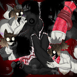animal_genitalia animal_penis anthro areola aroused belly big_areola big_breasts big_butt big_teeth bite biting_breasts black_areola black_body black_nipples blush bodily_fluids bone breasts breath butt clawing claws cunnilingus dripping duo ear_piercing equine_genitalia equine_penis fellatio female fingers fluffy fur genital_fluids genitals gynomorph hair hollow_eyes horn horror_(theme) intersex intersex/female knife_tail leaking_precum long_hair long_tail long_tongue messy_hair monster_girl_(genre) muscular muscular_anthro muscular_female muscular_intersex musk musky_penis musky_vulva navel neck_bite nipple_piercing nipples nude open_mouth oral overweight overweight_intersex penetration penile penis piercing precum precum_drip pubes saliva sex simple_background skull skull_head smile tail tail_motion tailwag teeth text thick_thighs tied_hair tongue tongue_out tonguejob vaginal vein veiny_penis vibrating wet wet_penis wet_tongue xikitsune lisako_(xikitsune) monster 1:1 artist_name colored digital_drawing_(artwork) digital_media_(artwork) english_text hi_res shaded