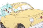 car female feral green_hair hair hooves horn inside_car inside_vehicle open_mouth orange_eyes smile solo tongue tongue_out vehicle ncmares fiat fiat_500 friendship_is_magic hasbro my_little_pony mythology lyra_heartstrings_(mlp) equid equine mammal mythological_creature mythological_equine unicorn 2018 digital_media_(artwork)