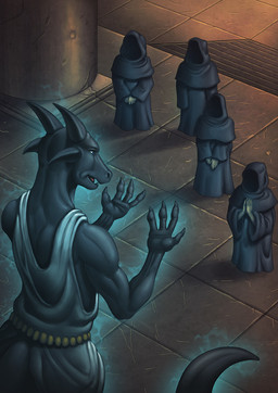 4_fingers 4_horns anthro black_body blue_eyes body_size_growth claws face_in_shadow female fingers group growth horn looking_at_hands macro monk multi_horn size_transformation tail tile transformation conditional_dnp inert-ren mythology dragon lizard mythological_creature mythological_scalie reptile scalie