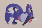 anthro beak belly big_belly blue_body blue_skin claws fin long_tail male solo tail vore wings cmitchell nintendo pokemon garchomp generation_4_pokemon hybrid pokemon_(species) 3:2 hi_res