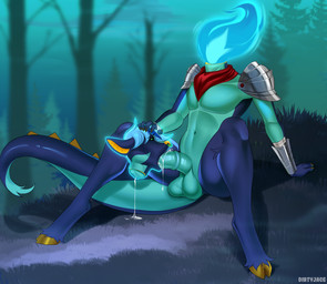 animal_genitalia animal_penis anthro armor autofellatio balls black_sclera blue_fire blue_hair bodily_fluids cloven_hooves colored_fire countershading cum cum_in_mouth cum_inside detachable detachable_head detached_oral equine_genitalia equine_penis facial_piercing fire fire_instead_head flaming_neck forest genital_fluids genitals glowing glowing_head gold_(metal) gold_jewelry grey_body grey_countershading hair headless holding_head holding_own_head hooves jewelry kerchief leaking_cum male masturbation medial_ring modular multicolored_hair neckerchief neckwear nose_piercing nose_ring nude oral oral_masturbation outside penile penile_masturbation penis piercing plant purple_body red_kerchief red_neckerchief ring_piercing sitting solo spiked_tail spikes spikes_(anatomy) tail text tree two_tone_hair yellow_eyes yellow_inner_ear dirtyjace european_mythology irish_mythology mythology hearth_taxel chimera dullahan 2025 absurd_res artist_name hi_res