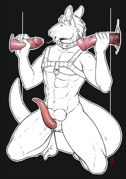 abs animal_genitalia animal_penis anthro balls balls_above_penis bodily_fluids collar cum cum_in_mouth cum_inside cum_string double_handjob equine_genitalia equine_penis erection eyes_closed facial_piercing furgonomic_piercing furgonomics genital_fluids genital_piercing genitals glory_hole group handjob harness humanoid_genitalia humanoid_penis kneeling male male/male male_anthro marsupial_penis muscular muscular_anthro muscular_male nose_piercing nose_ring nude nude_anthro nude_male pecs penile penis piercing ring_piercing sex sheath sheath_piercing tail trio tanutanuki amon_bars equid equine kangaroo macropod mammal marsupial 2019 hi_res