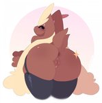 anthro anus big_butt blush butt female fur gemkin generation_4_pokemon genitals hi_res looking_at_viewer looking_back lopunny nintendo pokemon pokemon_(species) presenting presenting_hindquarters pussy smile solo thick_thighs wide_hips