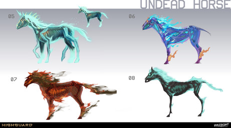 6_legs ambiguous_feral ambiguous_gender black_body black_hooves black_tail blue_body blue_mane blue_tail bone company_name empty_eyes feral fire flaming_hair flaming_mane flaming_tail gradient_background group hooves light long_tail mane medium_mane multicolored_body multicolored_mane multicolored_tail number pseudo_hair pseudo_mane purple_body quadruped red_body red_eyes red_hooves simple_background skeleton tail teal_mane text translucent translucent_body nicholas_patrick_kelana santi_bosch highguard_(game) animated_skeleton equid equine horse hybrid mammal undead 2026 absurd_res artist_collaboration colored concept_art digital_drawing_(artwork) digital_media_(artwork) english_description english_text hi_res lighting official_art shaded