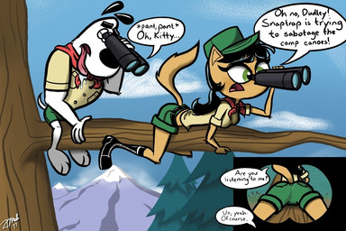 anthro duo female male scout_uniform themauvestorm nickelodeon t.u.f.f._puppy dudley_puppy kitty_katswell canid canine canis domestic_cat domestic_dog felid feline felis mammal 3:2 signature source_request