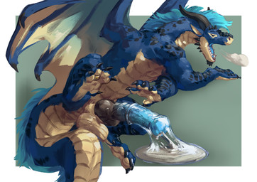animal_genitalia animal_penis balls big_penis black_claws black_horn blue_body blue_hair blue_mane blue_scales blue_tongue bodily_fluids claws condom cum digit_ring ejaculation equine_genitalia equine_penis feet felkin_penis feral filled_condom genital_fluids genitals hair horn huge_penis hybrid_genitalia hybrid_penis hyper hyper_genitalia hyper_penis jewelry knot knotted_equine_penis knotted_penis lying male mane nose_scales on_side open_mouth paws penis presenting relaxed_expression relaxing ring scales sexual_barrier_device solo tan_body tan_chest tan_scales toe_ring toes tongue wearing_condom wings babanasaur european_mythology mythology drembonaarkrah dragon mythological_creature mythological_scalie scalie western_dragon absurd_res hi_res