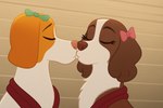 brown_body brown_fur brown_nose collar eyes_closed family female female/female feral fur kiss_on_lips kissing orange_body orange_fur orange_nose peaceful red_collar romantic romantic_couple white_body white_fur belfort_and_lupin ponne_(belfort_and_lupin) tane_(belfort_and_lupin) canid canine canis domestic_dog mammal hi_res incest_(lore) sibling_(lore) sister_(lore) sisters_(lore)