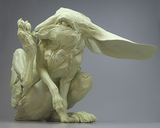 ambiguous_gender feral licking paws real sculpture solo statue tongue tongue_out white_body beth_cavener_stichter hare lagomorph leporid mammal 5:4 grandfathered_content photography_(artwork) sculpture_(artwork) traditional_media_(artwork)