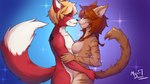 5_fingers anthro auburn_hair blonde_hair breasts brown_body brown_fur countershading dipstick_tail duo eyes_closed female fingers fur hair holding_another holding_butt hug male male/female markings nose_to_nose nude nude_anthro nude_female nude_male red_body red_fur simple_background smile stripes tail tail_markings midlight_dragoon kayla_angel robin_tinderfox canid canine domestic_cat felid feline felis fox mammal 16:9 4k absurd_res hi_res widescreen