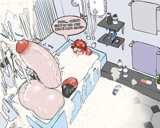 anthro athletic athletic_anthro balls bathroom bathtub beak big_balls big_penis blush bodily_fluids cum cum_in_hair cum_on_ceiling cum_on_feathers cum_on_furniture cum_on_ground cum_on_self cum_on_wall cum_pool cum_string dialogue ejaculation erection excessive_cum excessive_genital_fluids eyewear feathers genital_fluids genitals glans glasses hair huge_balls huge_penis hyper hyper_balls hyper_genitalia hyper_penis inside male messy orgasm partially_submerged penis red_feather red_hair scutes shampoo_bottle solo speech_bubble text throbbing tongue tongue_out vein veiny_penis window marvolk avian bird 2021 english_text