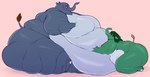 anthro arm_rolls back_rolls bedroom_eyes belly belly_folds belly_hug belly_on_ground belly_overhang belly_rolls belly_squish belly_worship big_belly big_butt blush breast_squish breasts butt cellulite chubby_cheeks double_chin duo embarrassed face_on_belly fat_rolls female fupa green_body green_hair grey_body hair hand_on_another's_belly hand_on_belly hand_on_breast head_on_belly huge_belly huge_butt huge_moobs huge_thighs immobile kneeling larger_male leg_rolls love_handles male male/female moobs morbidly_obese morbidly_obese_anthro morbidly_obese_male narrowed_eyes nude obese obese_anthro obese_female obese_male overweight overweight_anthro overweight_female overweight_male proboscis_(anatomy) resting_on_belly romantic romantic_couple seductive side_view simple_background sitting size_difference smaller_female smile squish tail tail_tuft tan_background thick_arms thick_thighs trunk_(anatomy) tuft weight_difference white_body wiishyishii animal_crossing nintendo dizzy_(animal_crossing) opal_(animal_crossing) elephant elephantid mammal proboscidean 2022 absurd_res hi_res