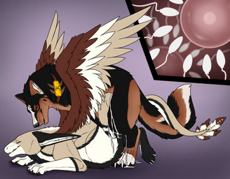 ambiguous_gender ambiguous_penetrated belly big_belly black_body black_fur black_nose black_tail bodily_fluids brown_body brown_fur brown_tail brown_wings collar cum cum_inflation cum_inside cum_on_ground cum_on_leg cutaway duo ears_back eyes_closed feral feral_on_feral feral_penetrated feral_penetrating feral_penetrating_feral from_behind_position fur genital_fluids inflation looking_pleasured male male/ambiguous male_penetrating male_penetrating_ambiguous multiple_ova ovum penetration pivoted_ears red_collar sex side_view simple_background sperm_cell tail tan_body tan_fur tan_wings white_body white_fur white_tail white_wings wings killthe_demon kotei canid canine dutch_angel_dragon mammal hi_res