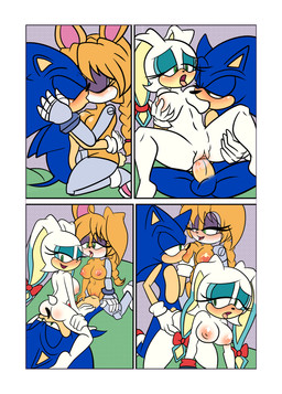 all_fours anthro areola balls bodily_fluids border breast_grab breast_play breast_suck breasts butt canon_x_oc clitoral_hood clothing cowgirl_position cunnilingus cybernetic_arm cybernetic_leg cybernetic_limb cybernetics doggystyle erection eyelashes eyes_closed eyeshadow facesitting female female_penetrated footwear french_kissing from_behind_position from_front_position fur genital_fluids genitals green_eyes group group_sex hair half-closed_eyes hand_on_breast holding_leg kissing looking_back looking_pleasured machine makeup male male/female male_penetrating narrowed_eyes nipples nude on_bottom on_top open_mouth oral penetration penile penile_penetration penis sex shoes sitting sitting_on_another smile spread_legs spreading sucking tail threesome tongue tongue_out trio vaginal vaginal_penetration vulva white_border demichan archie_comics sega sonic_the_hedgehog_(archie) sonic_the_hedgehog_(comics) sonic_the_hedgehog_(series) bunnie_rabbot carrotia_the_rabbit_(archie_sonic) sonic_the_hedgehog cyborg eulipotyphlan hedgehog lagomorph leporid mammal rabbit absurd_res comic digital_media_(artwork) hi_res