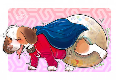big_diaper blush blush_lines bodily_fluids cape clothed clothed_feral clothing collar diaper eyes_closed feces feral feralized floppy_ears genital_fluids male pooping pushing raised_hindleg raised_leg soiled_diaper soiling soiling_diaper solo superhero tongue tongue_out unclean_diaper urine used_diaper using_diaper wet_diaper wetting wetting_diaper fructoruu underdog beagle canid canine canis domestic_dog hunting_dog mammal scent_hound 2025 hi_res
