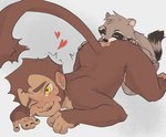 anal anthro bite biting_lip brown_body brown_fur duo fur heart_eyes heart_symbol looking_pleasured male male/male one_eye_closed oral paws rimming sex size_difference small_dom_big_sub teeth tongue yellow_eyes kvro coontail coontail_v2 haplorhine mammal monkey primate procyonid raccoon hi_res