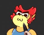 :3 hair knife parody real red_hair smug solo adsanika knife_cat smug_cat thundercats thundercats_roar lion-o domestic_cat felid feline felis mammal meme